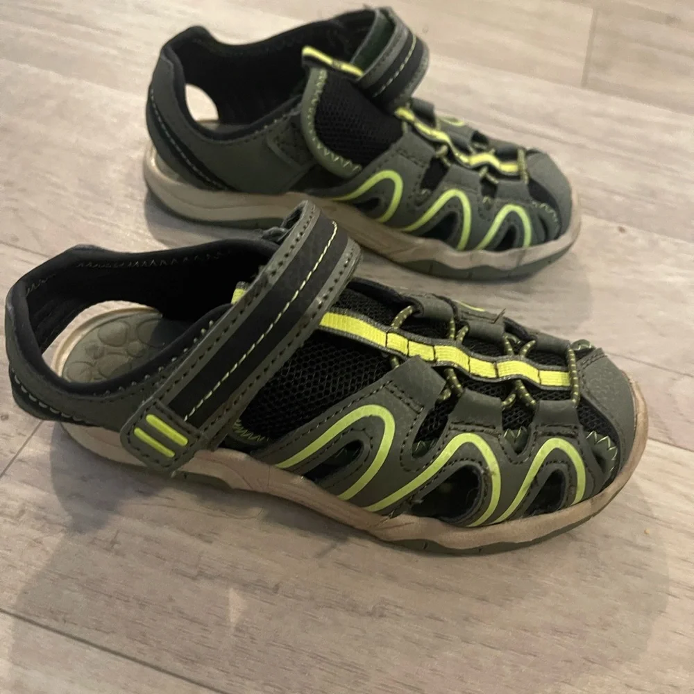 wonder nation kids toddler green strappy sandals sz 10